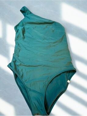 Summersalt One-Shoulder One-Piece Swimsuit Olive Green Size 8